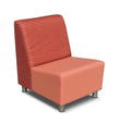 Laygo Wedge split color modular single unit with an angled seat and backrest, featuring chrome feet