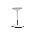 Leo white adjustable stool with grey cushion, extra-wide seat, and anti-slip base for modern spaces