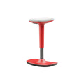 Leo red adjustable stool with grey cushion, extra-wide seat, and anti-slip base for modern spaces