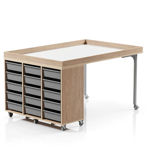 Mobile Maker Table with Tote Storage