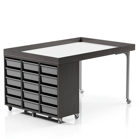 Mobile Maker Table with Tote Storage