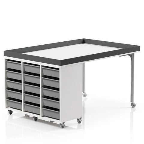 Mobile Maker Table with Tote Storage