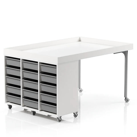 Mobile Maker Table with Tote Storage