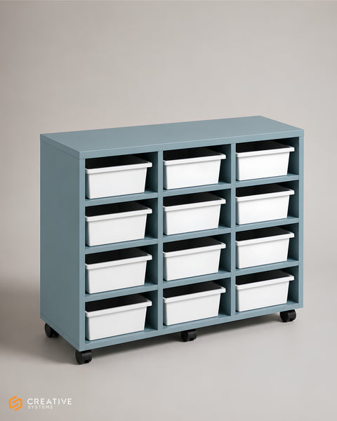 Tote Tray Unit 12 Trays | Mobile Classroom Storage