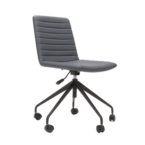 Pixel Swivel Chair in Light Grey Fabric with ribbed stitching and black or white 5-star base.