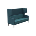 Quiet 75 three-seat wing lounge sofa with fixed foam cushioning and black alloy legs, perfect for collaborative and casual spaces