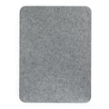 A large rectangular pinboard in a grey color