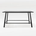 Black Rosie side table with modular design, integrated foot rail system, and contemporary style for modern office use