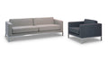 Spirit Lounge 3 & 1 Seater modern lounge chair with fabric upholstery and steel frame legs