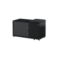 Black Trimline Mobile Caddy with a Tambour side door, 3 drawers and lockable castors