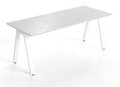 White single desk with metal legs 