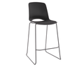 Vista Rise barstool in black polypropylene shell, durable tall seating for cafeteria and breakout spaces