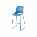 Vista Rise barstool in blue polypropylene shell, durable tall seating for cafeteria and breakout spaces