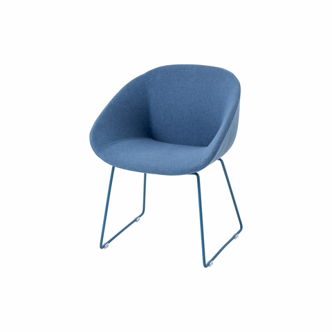 Vista Tub chair upholstered in blue premium Sunday fabric with matching Pantone base, ideal for office or lounge areas