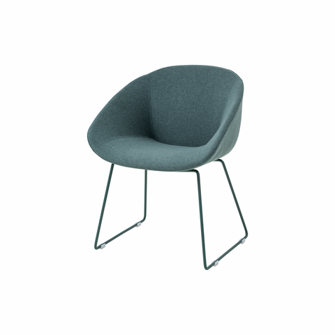 Vista Tub chair upholstered in green premium Sunday fabric with matching Pantone base, ideal for office or lounge areas