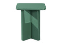 Green MDF square side table with structured design, compact and modern for residential or commercial interiors.