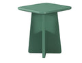 Green MDF square side table with structured design, compact and modern for residential or commercial interiors.