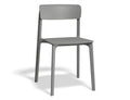 Grey polypropylene Notion Chair with neutral finish and modern contours, stackable and weather-resistant.