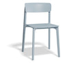 Pale blue polypropylene Notion Chair with soft pastel tone, stackable and ideal for indoor or outdoor commercial settings.