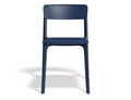 Navy blue polypropylene Notion Chair with ergonomic shape and minimalist style, suitable for indoor and outdoor use.