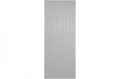 Decorative acoustic wall panel with a woven image design featuring arches and vertical linework, in a frost color.