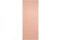 Decorative acoustic wall panel with a woven image design featuring arches and vertical linework, in a blush color.