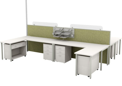 An office workspace setup featuring Aero 55 Screen System 