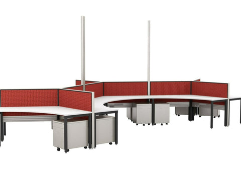 An office workspace setup featuring Aero 55 Screen System 
