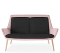 Aquila Two Low Back Lounge with oak timber legs, dual tone two-seater lounge chair