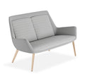 Aquila Two Low Back Lounge with oak timber legs, two-seater lounge chair side view