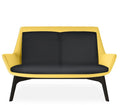 Aquila Two Low Back Lounge with black timber base, dual tone two-seater lounge