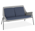 Aquila Two Low Back Lounge with black 4-leg metal frame, dual tone two-seater lounge
