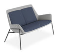 Aquila Two Low Back Lounge with black 4-leg metal frame, dual tone two-seater lounge side view