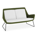 Aquila Two Low Back Lounge with black sled base, dual tone two-seater lounge chair