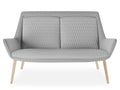 Aquila Two Low Back Lounge with oak timber legs, two-seater lounge chair