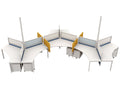 Top view of Cube 30 Screen System in desk partitioning configuration