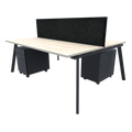 Cube 30 black desk partition screen dividing a desk into two separate workspaces