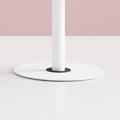 Close up of Disc Base Juno table base in white