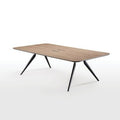 EONA rectangular modular table with a wooden tabletop and black metal legs.
