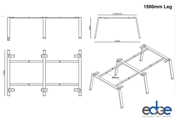 Edge Adaptable Desk Frame