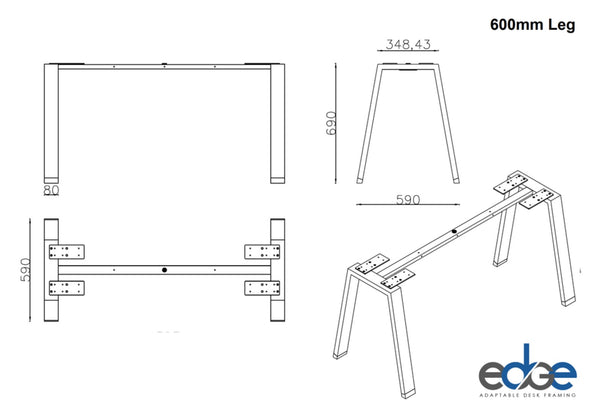 Edge Adaptable Desk Frame