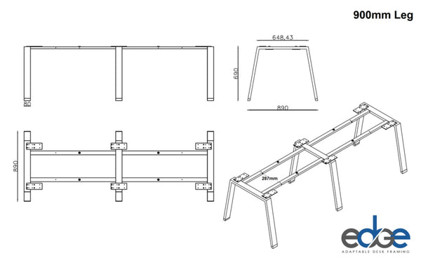 Edge Adaptable Desk Frame