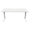 Flow Height Adjustable Desk in white with minimalistic design, shown in low position