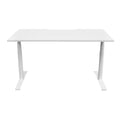 Flow Height Adjustable Desk in white with minimalistic design, shown in medium position