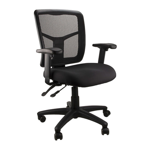 Black Kimberly Mesh Back Office Chair with armrests and a five-star base