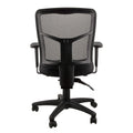 Back view of Black Kimberly Mesh Back Office Chair with armrests and a five-star base