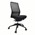 Buro office chair with a breathable mesh back, adjustable lumbar support, black nylon base with soft PU castors.