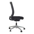 Buro mentor black upholstered office chair with a polished aluminum base side angle