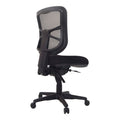 Buro ergonomic office chair, black mesh back, nylon seat, adjustable controls, five-star base with casters, side view.