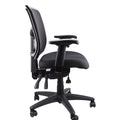 Mirae black ergonomic mesh task chair with multiple adjustments and a five-star base with casters, side view